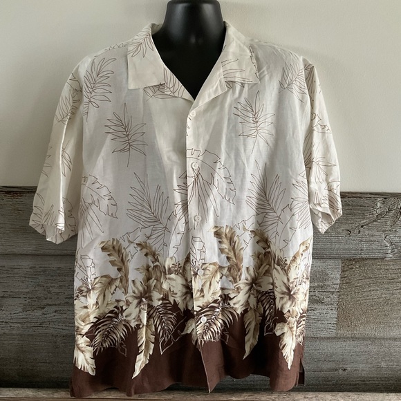 The Havanera Co linen Hawaiian tropical button down shirt size XXL - Picture 1 of 4